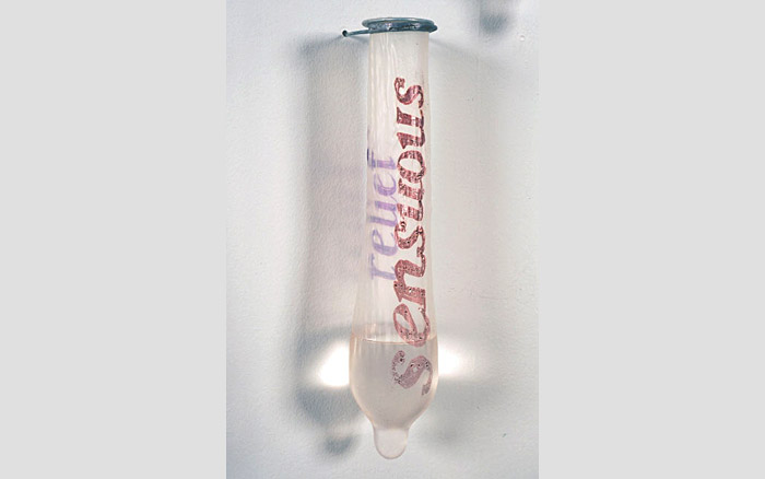 Transvisceral Border Series | Strokes, close up of sensuous condom, 1997